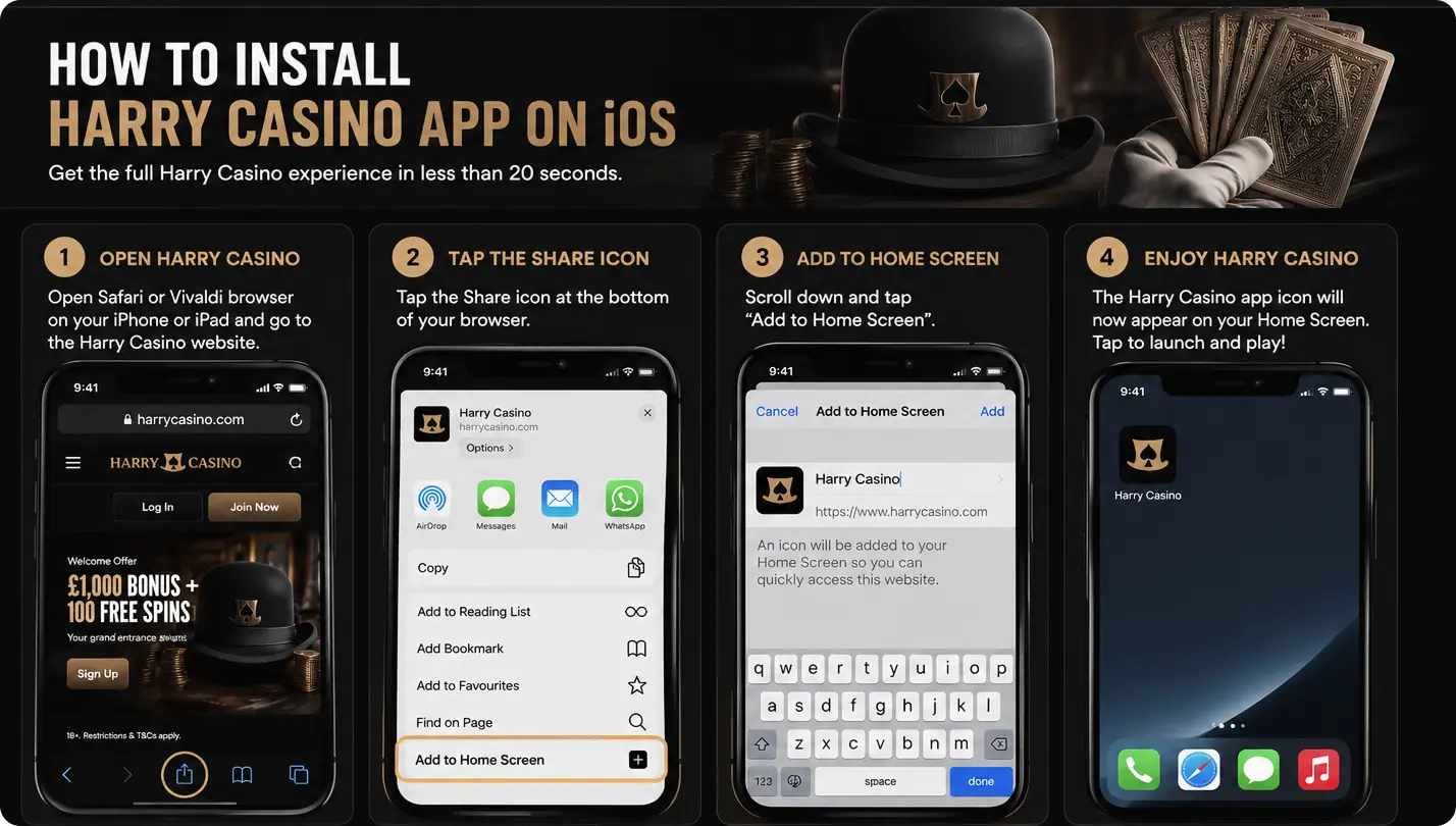 HarryCasino app how to install